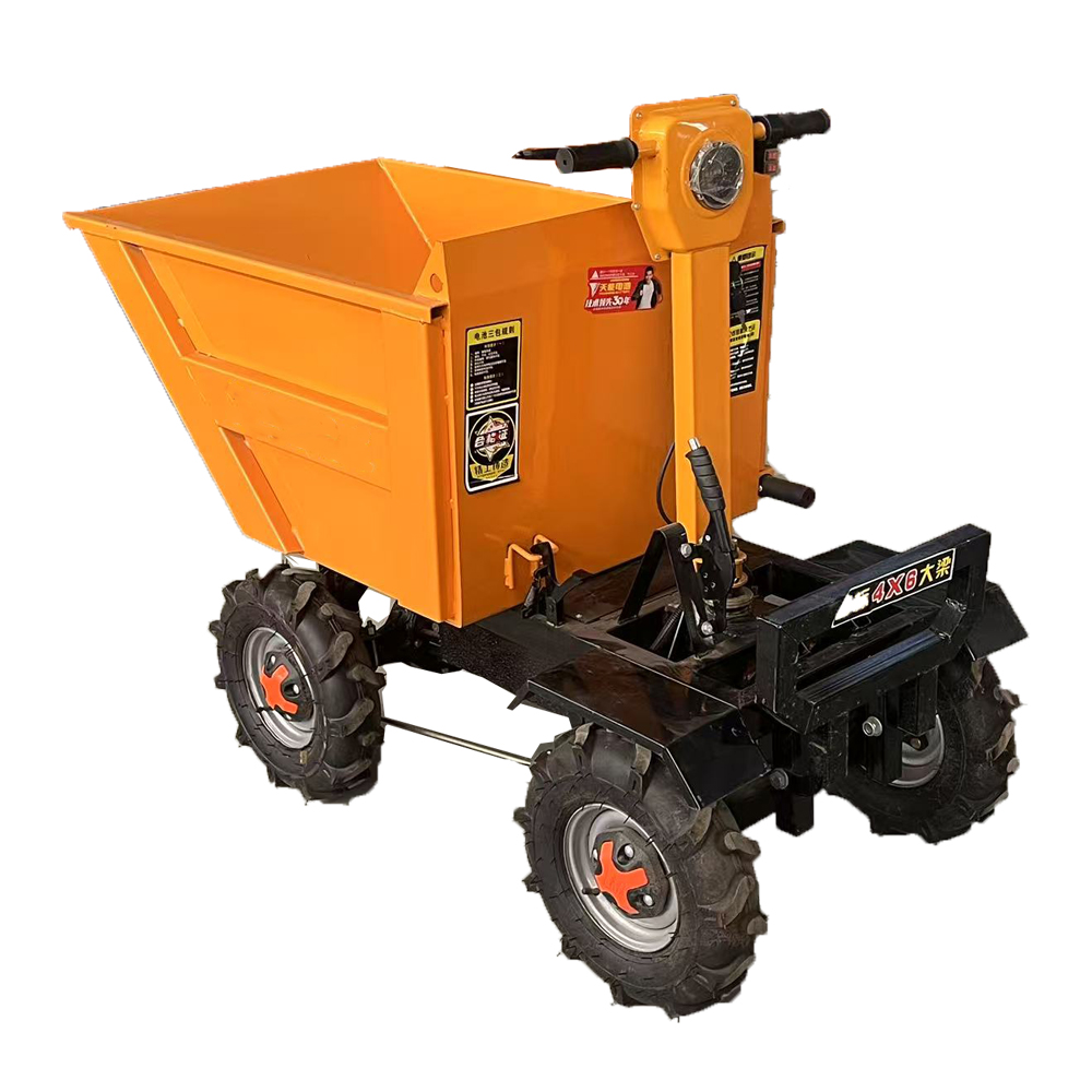 Electric four-wheeler hand tipping bucket truck