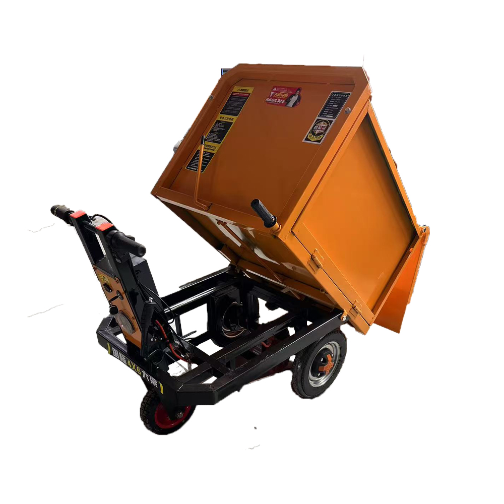 Electric ash dump truck construction site