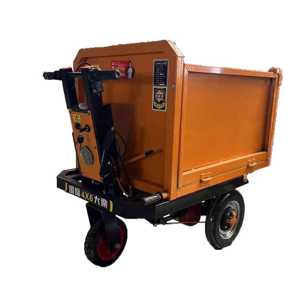 Electric ash dump truck construction site