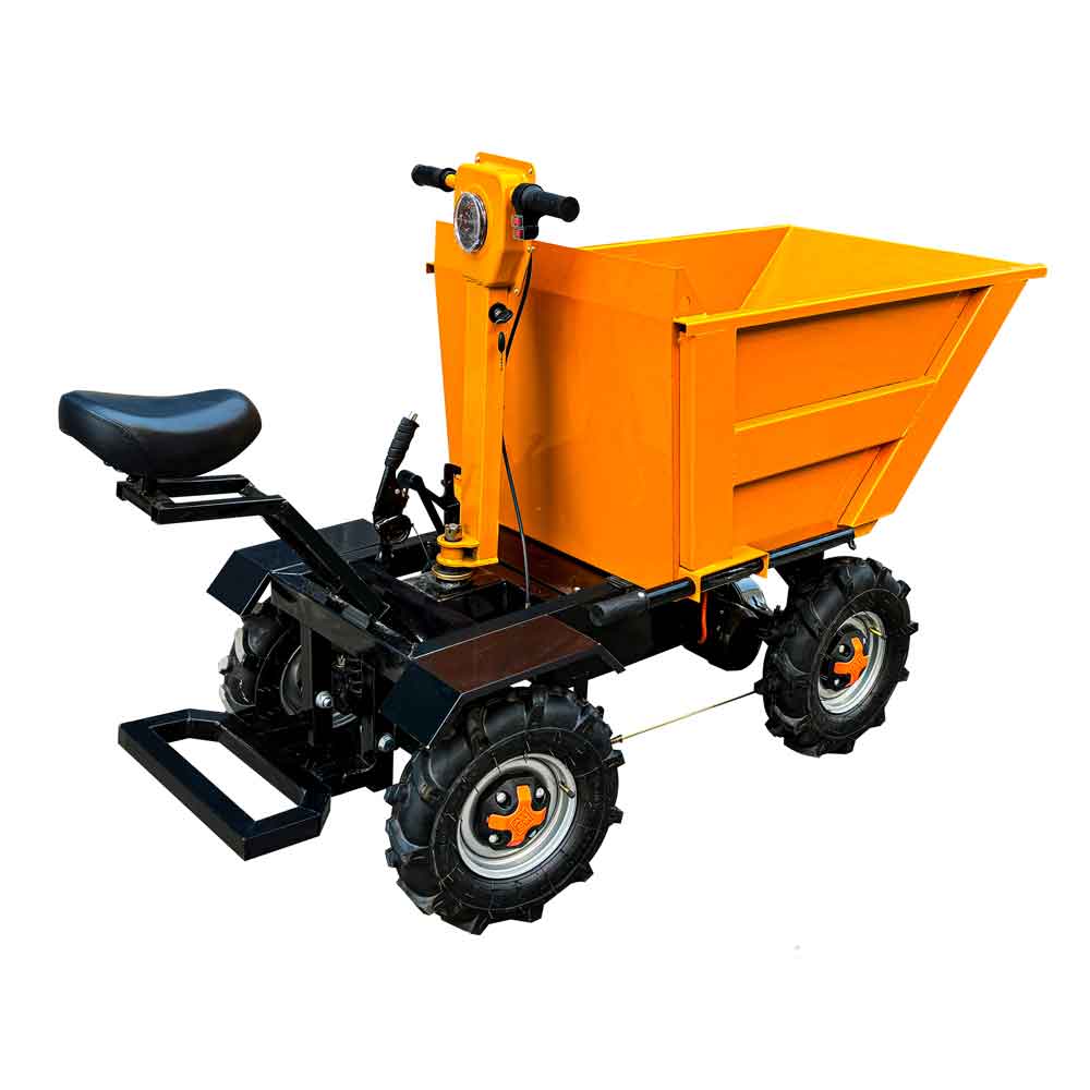 Electric four-wheeler hand tipping bucket truck