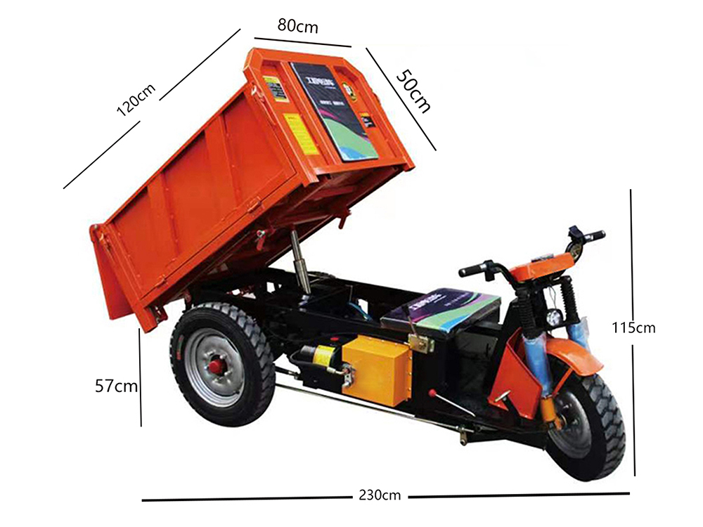 Libya80-120 Hydraulic Three-Door Electric Three-Wheeler (Cheng Tai Battery)